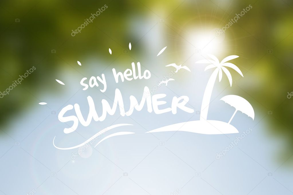Say hello summer vector poster