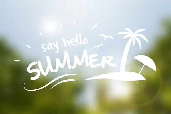 Dites bonjour affiche de typographie vectorielle d'été — Image vectorielle