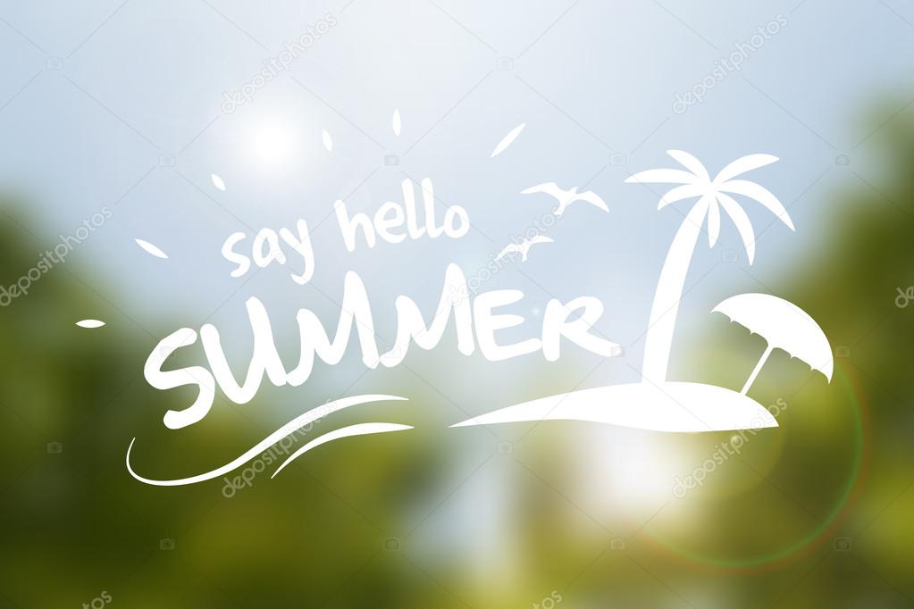 Say hello summer vector typography poster