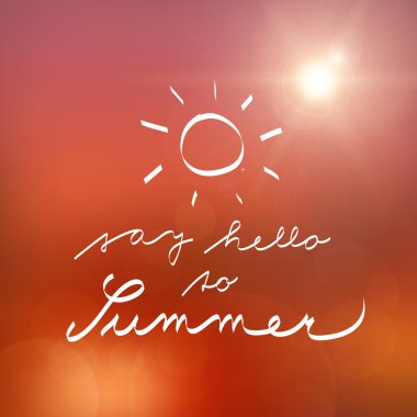 hand witten say hello to summer vector poster clipart