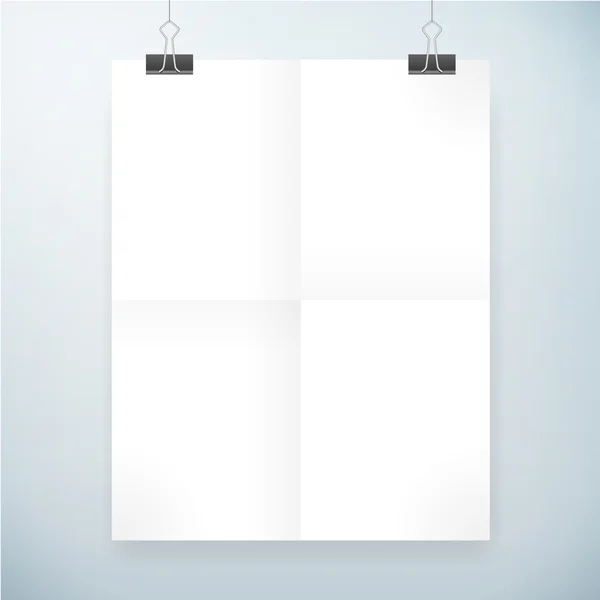 Modèle d'affiche vectorielle en papier vierge plié — Image vectorielle
