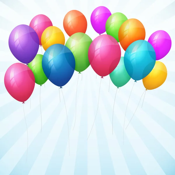 Пустой день рождения фон с красочными воздушными шарами — стоковый вектор