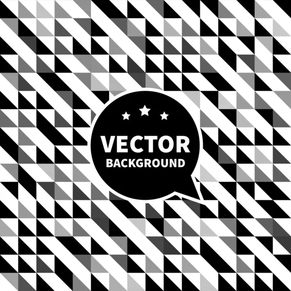 Vector seamless background pattern, white black triangle. — Stock Vector