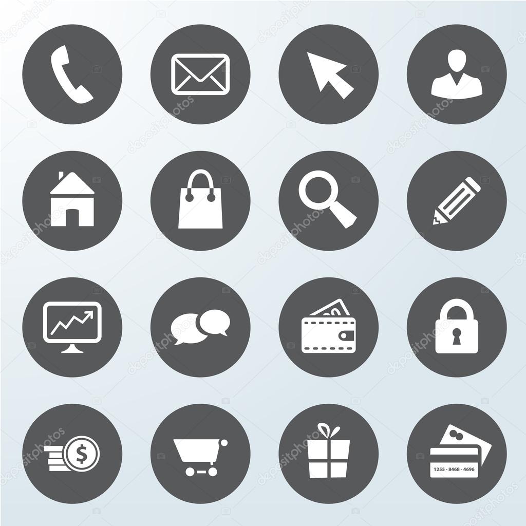 Set of business web shop icons