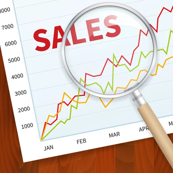 Tytuł Gazeli Biznesu sprzedaży wykres — Wektor stockowy