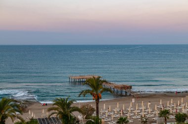 Türkiye 'de Alanya plajı. Antalya Sahili.
