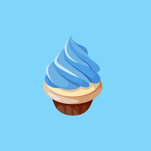 青色の背景にケーキ — ストック写真