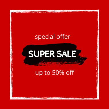 Süper satış afişi. Özel fiyat. İndirimli metin.