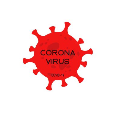 Coronavirus ikonu. COVID-19. Beyaz bir arkaplanda resim.