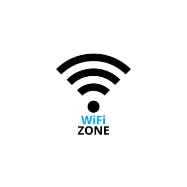 Wi-fi bölgesi. Wi-fi simgesi. Beyaz arkaplan.