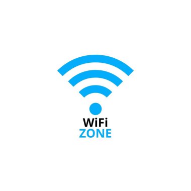 Wi-fi bölgesi. Wi-fi simgesi. Beyaz arkaplan.
