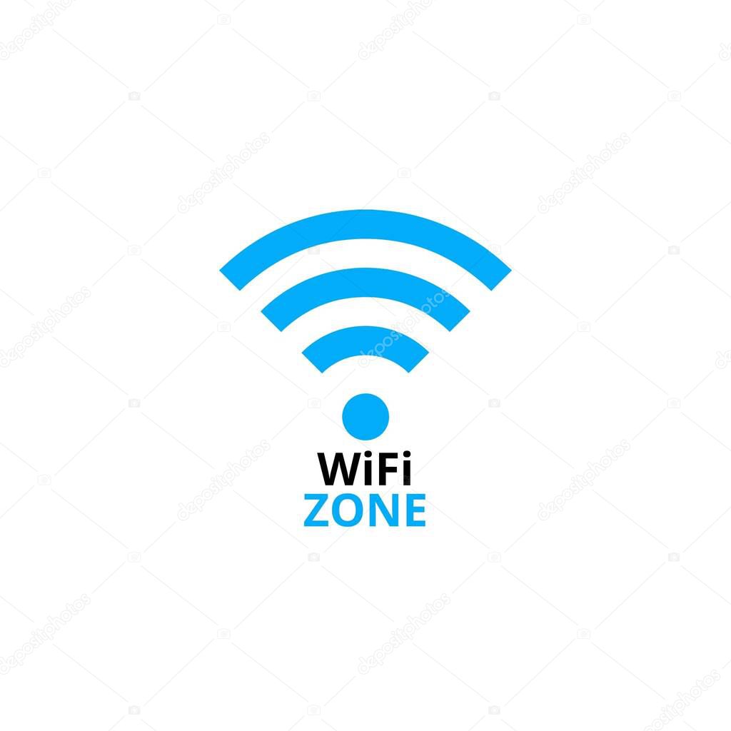 Wi-fi zone. Wi-fi icon. White background.