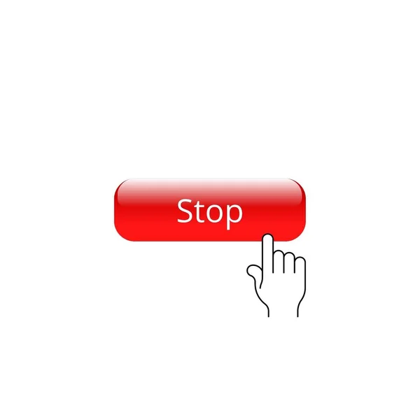 Červené Tlačítko Zastavit Bílém Pozadí — Stock fotografie