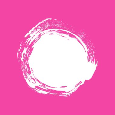 Pembe arka planda soyutlama. Yuvarlak fırça, sıçrama, sancak.