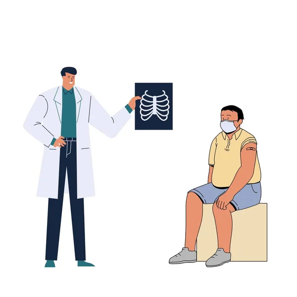Doctor Showing Ray Picture Patient — Stock Photo, Image