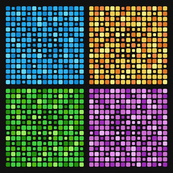 Hintergrund der Quadrate in blauen, lila, gelben und grünen Farben — Stockvektor