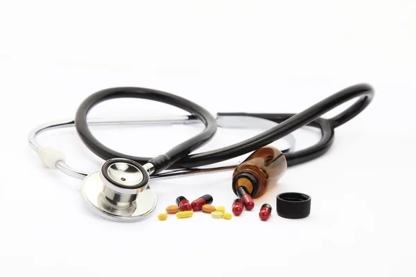 Medicină și stetoscop — Fotografie, imagine de stoc