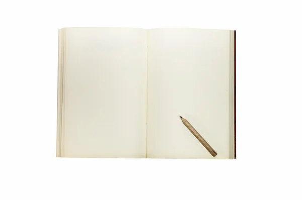 Порожня сторінка книги та олівця — стокове фото