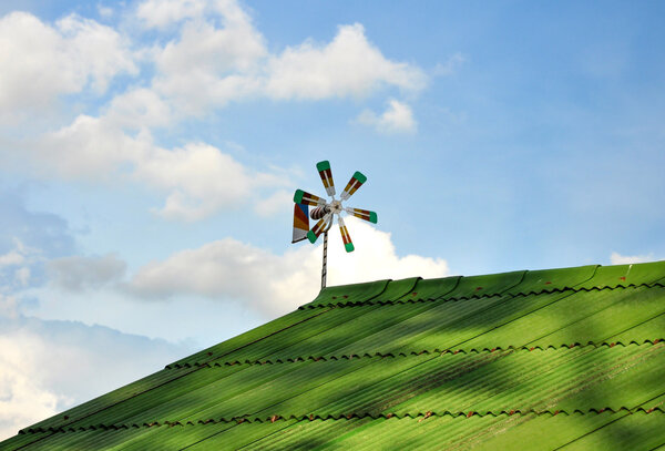 Wind turbine on roof