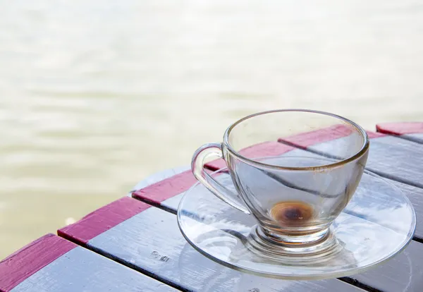 Empty coffee cup of glass — Stock Photo, Image