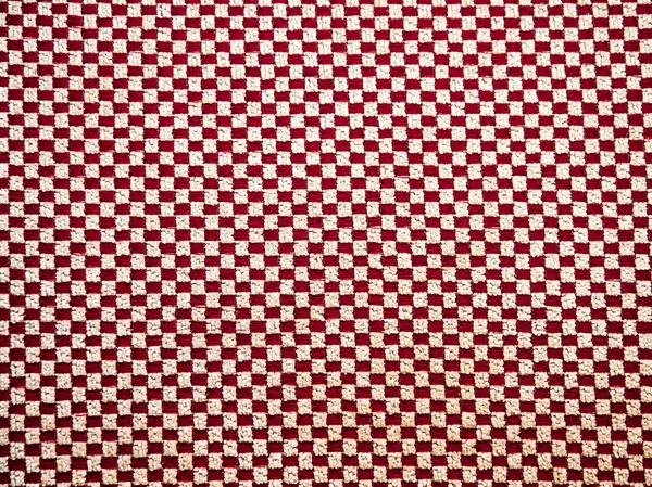 Rött och vitt linne tyg textur för bakgrund — Stockfoto