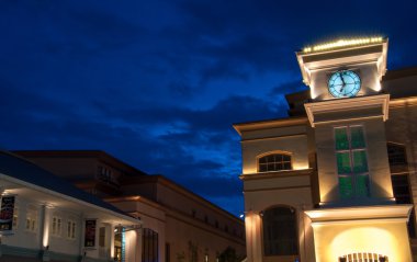 bangkok şehir gece saat kulesi