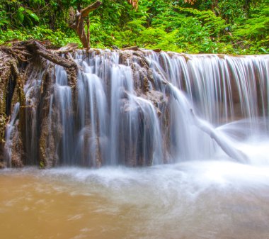 Derin yağmur ormanları orman şelale (Huay Mae Kamin Waterfall ben