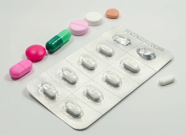 Various pills pile of medicine — Stock Photo, Image