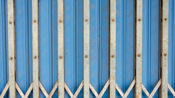 Blue iron gate for background — Stock Photo, Image