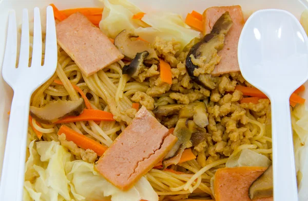 Nudle hong kong jídlo pro vegetariány — Stock fotografie