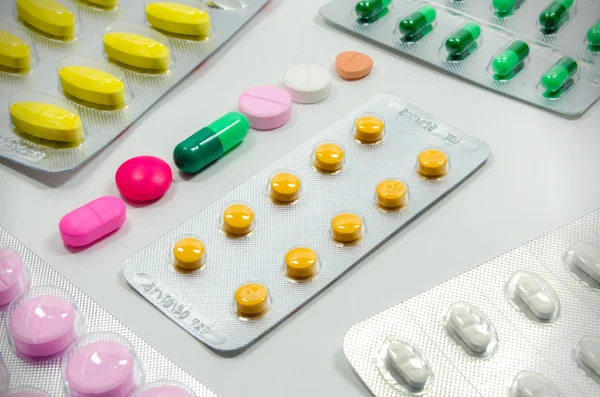 Various pills pile of medicine — Stock Photo, Image