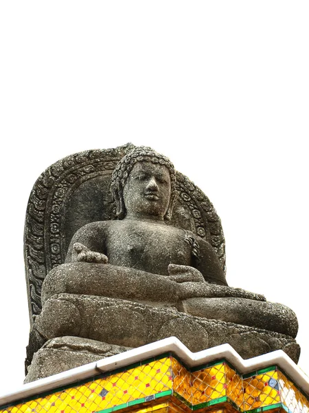 Buda beyaz arka plan heykeli — Stok fotoğraf
