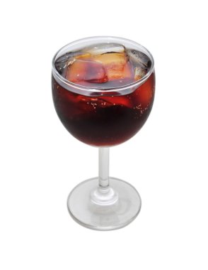 Beyaz arka planda izole cola bardak.