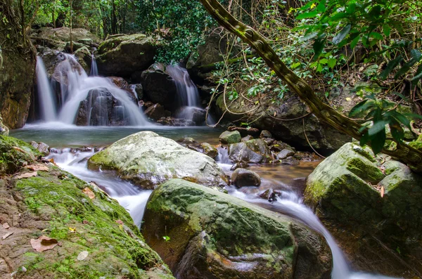 Водоспад у джунглях глибокого дощу — стокове фото