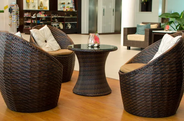 Rattan armchair furniture. — Stock Photo, Image