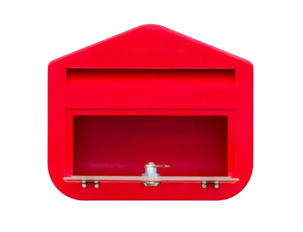 Caixa de correio em casa no fundo branco — Fotografia de Stock
