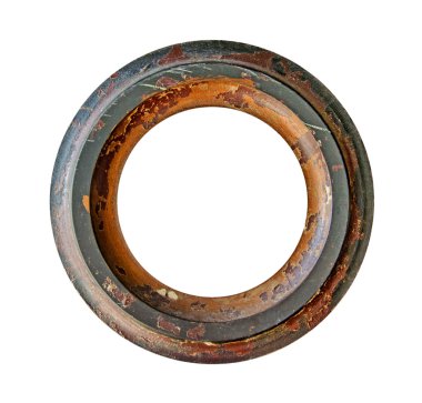 boş resim çerçevesi üzerinde beyaz arka izole kahverengi ahşap süslü