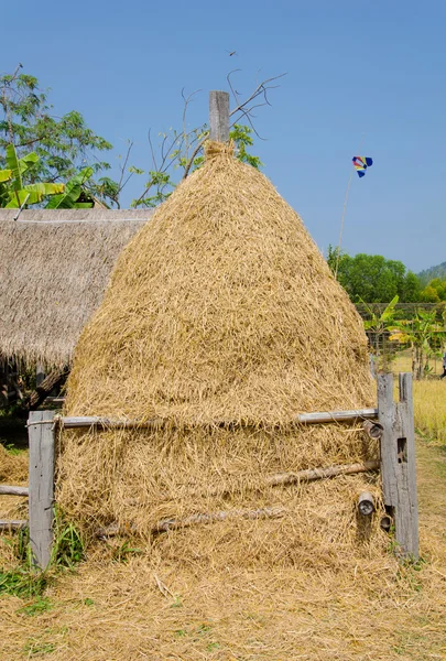 Montón de pacas de paja o heno en un paisaje rural — Foto de Stock