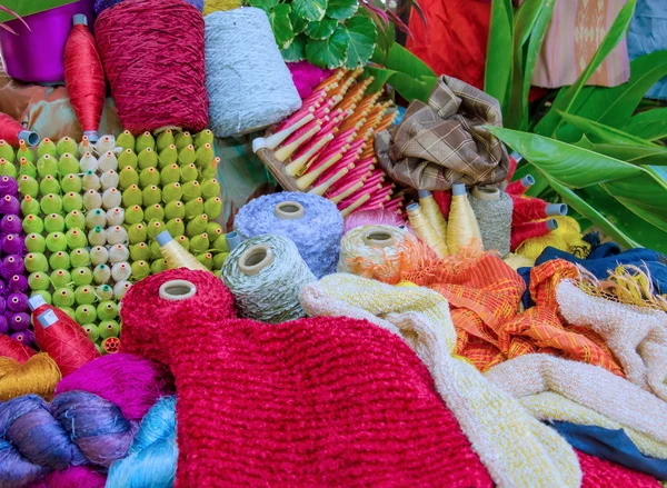Groep van ruwe zijde wol en messaline — Stockfoto
