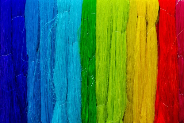 Raw silk thread for background — Stock Photo, Image