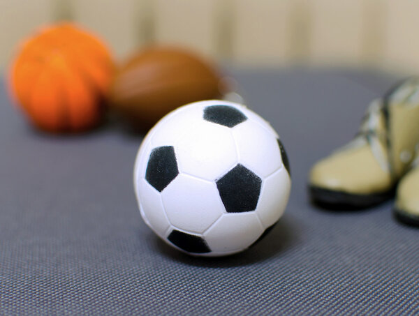Soccer football on grey background
