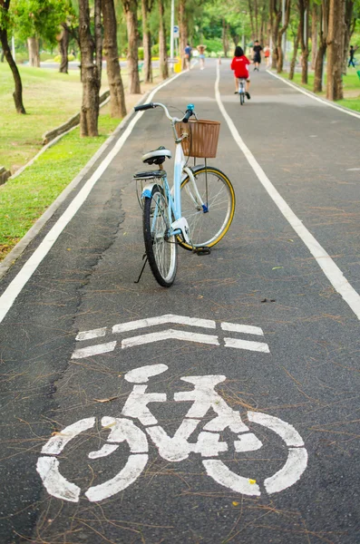 Hermoso paisaje con bicicleta en el parque — Foto de Stock