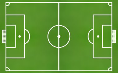 Yukarıdan gelen yeşil futbol sahası