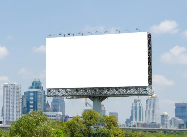 city view geçmişi olan yolda büyük boş Pano