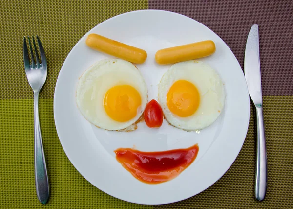 Happy Face Friture oeufs petit déjeuner — Photo