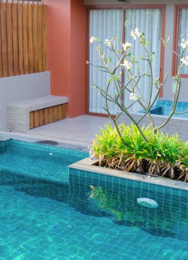 evin ön tarafta bulunan Yüzme Havuzu.