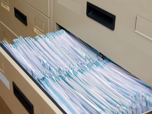 Archive cabinet with open drawer. — Stock Photo, Image