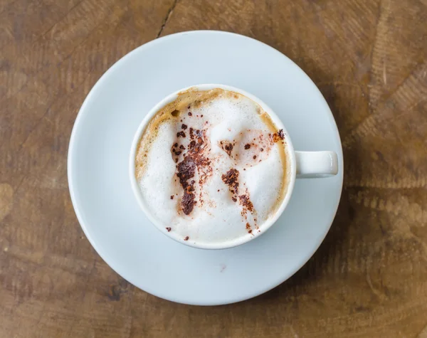 Café para el desayuno en mesa de madera — Foto de Stock