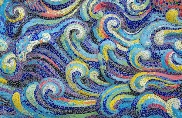 Mozaïek tegels Golf van kleurrijke voor achtergrond — Stockfoto