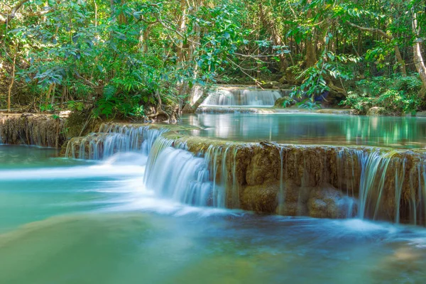 Undrar Vattenfall Djup Regnskog Djungel Huay Mae Kamin Waterfall National — Stockfoto